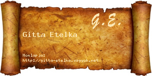 Gitta Etelka névjegykártya